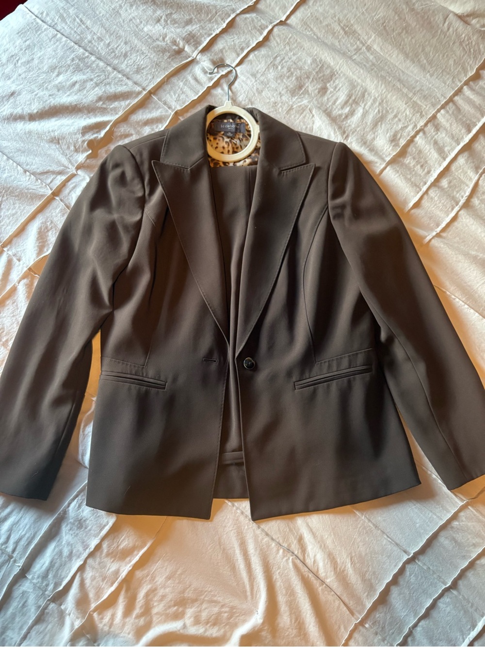 Liz Claiborne woman’s  Dark Brown Single-Button pant suit